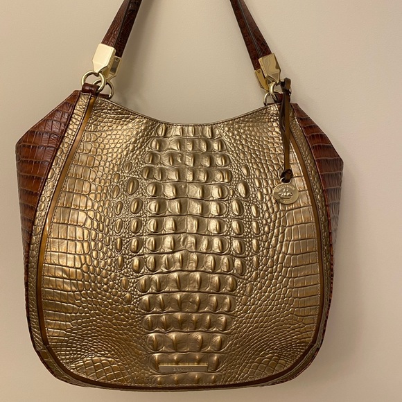 Brahmin Marianna Rose Gold Provence, embossed genuine leather Tote/Satchel. - Picture 3 of 12